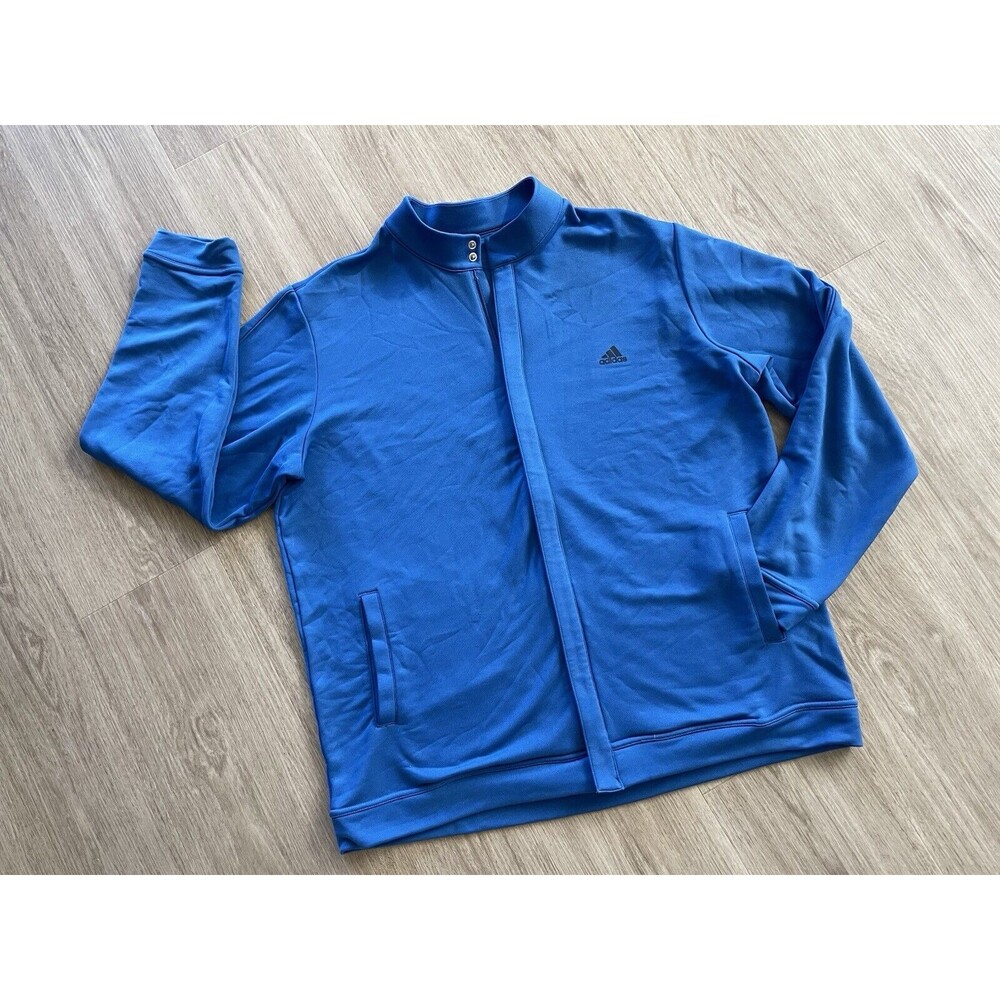 ADIDAS GOLF MEN'S FULL ZIP ATHLETIC TRICOT JACKET Lightweight Blue Men’s XL